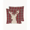 Federa Arredo Reversibile A Quadri Con Motivo Cervo Donner*Westwing Collection New