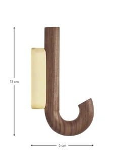 Gancio Da Parete In Legno Di Noce Umbrella, In Diverse Dimensioni