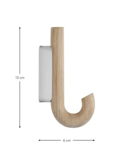 Gancio Da Parete In Legno Di Quercia Umbrella, In Diverse Dimensioni