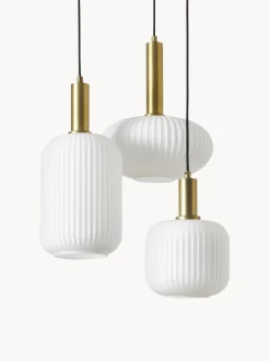 Lampada A Sospensione Cluster In Vetro Opalino Candela