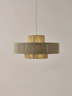 Lampada A Sospensione Grande In Fili Di Lino Lace