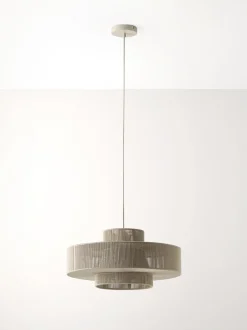 Lampada A Sospensione Grande In Fili Di Lino Lace