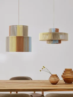 Lampada A Sospensione Grande In Fili Di Lino Lace