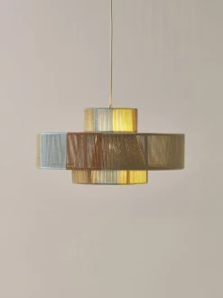 Lampada A Sospensione Grande In Fili Di Lino Lace