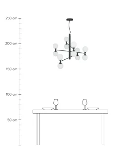Lampada A Sospensione Grande Con Sfere In Vetro Grover