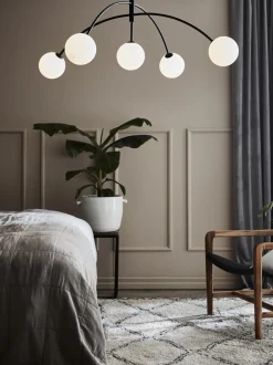 Lampada A Sospensione Grande In Vetro Opale Heaven