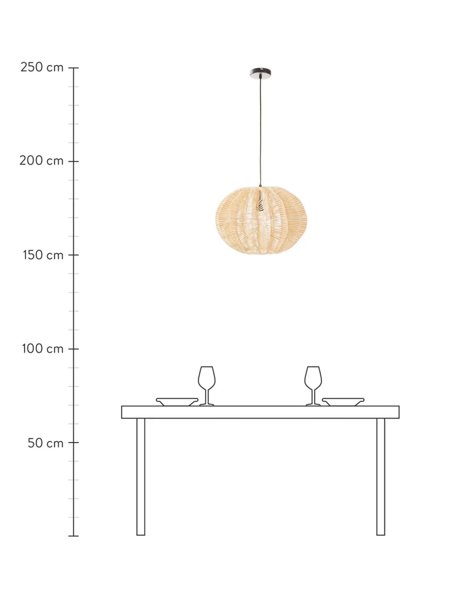 Lampada A Sospensione In Rattan Ufe