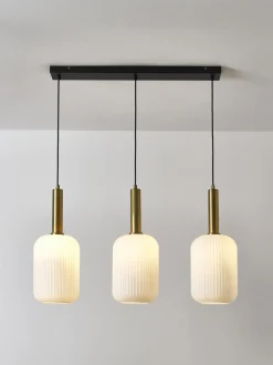 Lampada A Sospensione In Vetro Opalino Candela