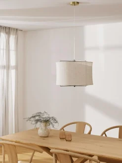 Lampada A Sospensione In Lino Clouds