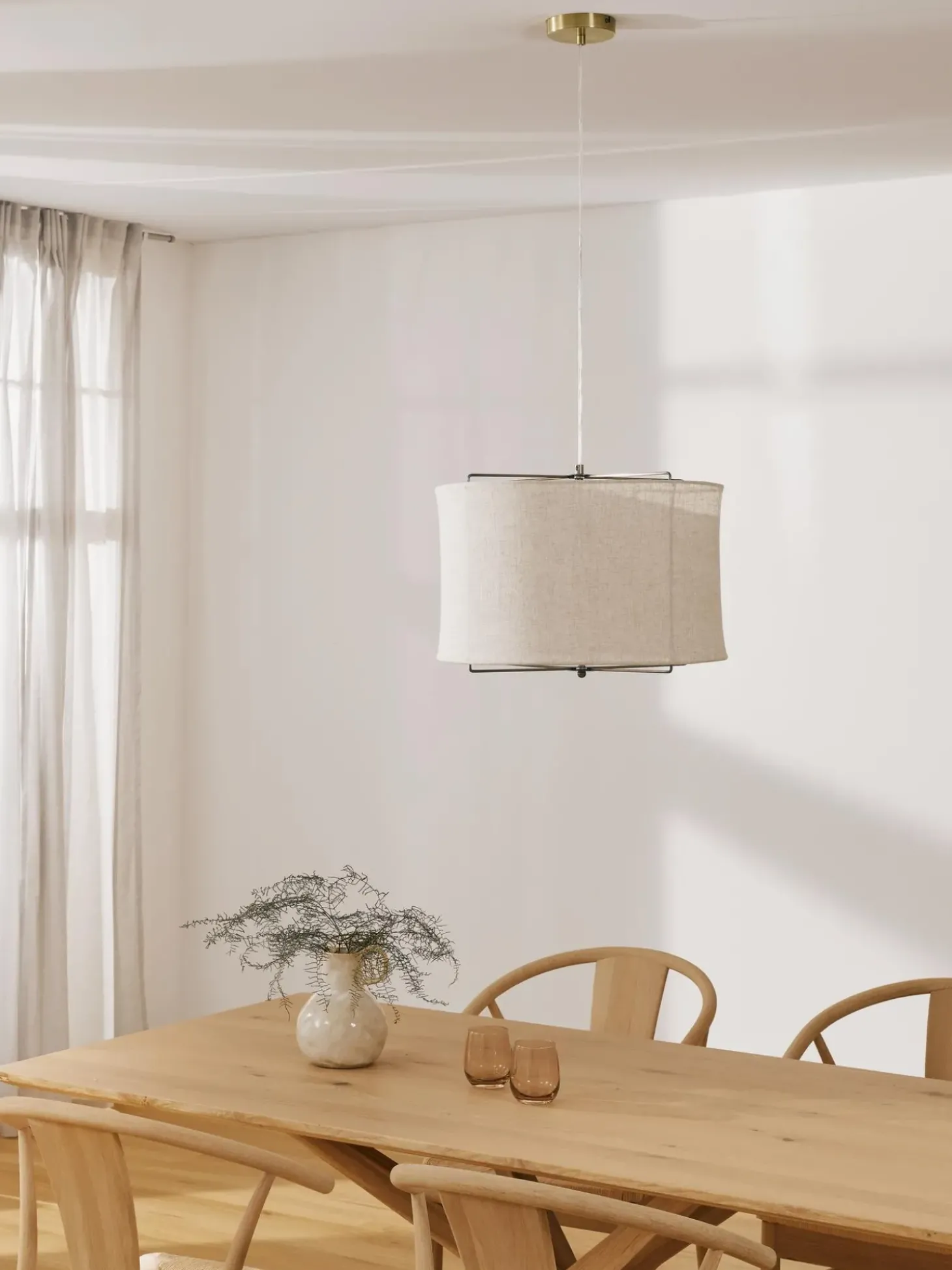 Lampada A Sospensione In Lino Clouds