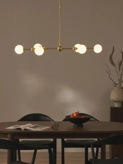 Lampada Grande A Sospensione In Vetro Opale Aurelia