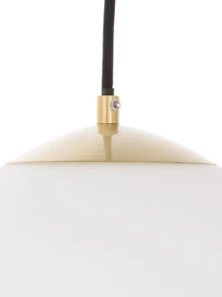 Lampada Sferica A Sospensione In Vetro Opalino Beth