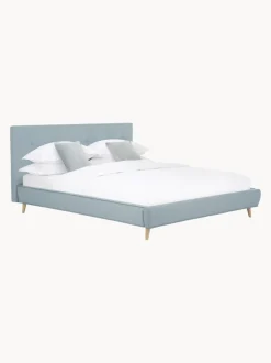 Letto Imbottito Con Piedini In Legno Moon