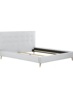 Letto Imbottito Con Piedini In Legno Moon