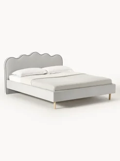 Letto Imbottito Con Testiera Ondulata Romy