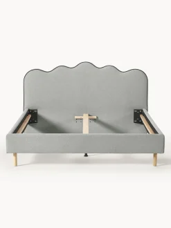 Letto Imbottito Con Testiera Ondulata Romy