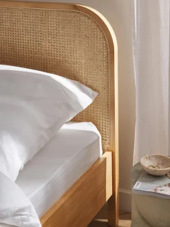 Letto In Legno Con Testiera In Vimini Jones