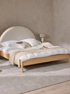 Letto In Legno Con Testiera Imbottita Sean
