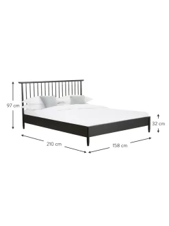 Letto In Legno Di Pino Massiccio Con Testiera Windsor