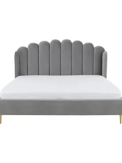 Letto Matrimoniale Imbottito In Velluto Glamour