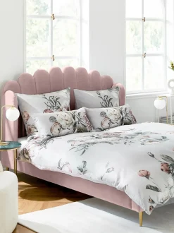 Letto Matrimoniale Imbottito In Velluto Glamour