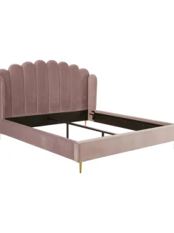 Letto Matrimoniale Imbottito In Velluto Glamour