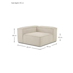 Modulo Angolare In Velluto A Coste Lennon*Westwing Collection New