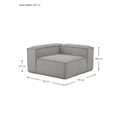 Modulo Angolare In Velluto A Coste Lennon*Westwing Collection Best
