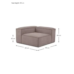 Modulo Angolare In Velluto A Coste Lennon*Westwing Collection Hot