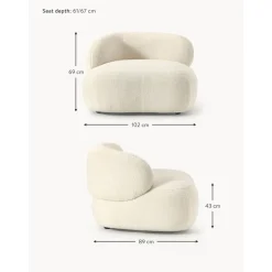 Nierenformiger Loungesessel Alba Aus Teddyfell*Westwing Collection Discount