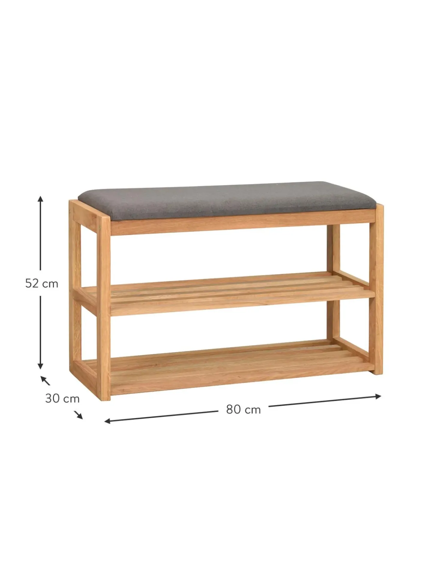 Panca Con Scarpiera In Legno Di Quercia Confetti