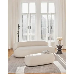 Panca Curva In Teddy Alba*Westwing Collection Hot