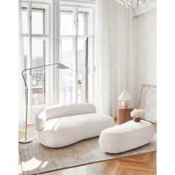 Panca Curva In Tessuto Alba*Westwing Collection Clearance