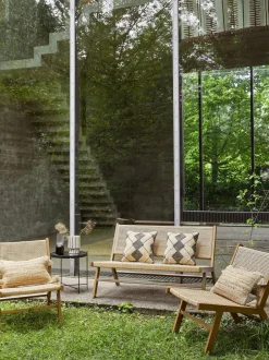 Panca Da Giardino Intrecciata Effetto Legno Palina