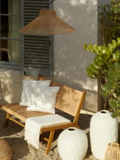 Panca Da Giardino Intrecciata Effetto Legno Palina