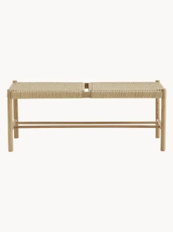 Panca In Legno Con Intreccio Di Giunco Ellan