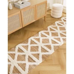 Passatoia In Juta Intrecciata A Mano Beige/Bianco Crema Malea*Westwing Collection Fashion