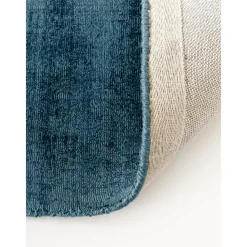 Passatoia In Viscosa Blu Scuro Taftata A Mano Jane*Westwing Collection Discount