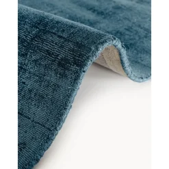 Passatoia In Viscosa Blu Scuro Taftata A Mano Jane*Westwing Collection Discount