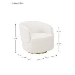 Poltrona Girevole In Boucle Irene*Westwing Collection Online