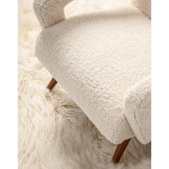 Poltrona In Teddy Bianco Berna*Bizzotto Outlet