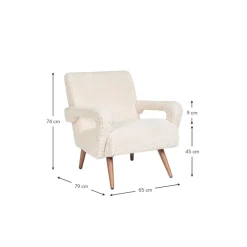 Poltrona In Teddy Bianco Berna*Bizzotto Outlet