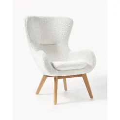 Poltrona In Teddy Con Gambe In Legno Wing*Westwing Collection Sale