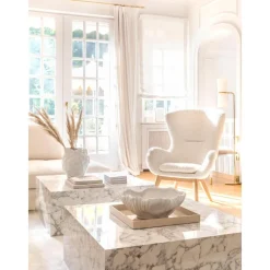 Poltrona In Teddy Con Gambe In Legno Wing*Westwing Collection Sale