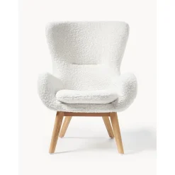 Poltrona In Teddy Con Gambe In Legno Wing*Westwing Collection Sale