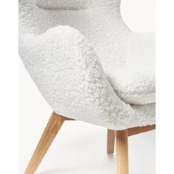 Poltrona In Teddy Con Gambe In Legno Wing*Westwing Collection Sale