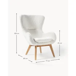 Poltrona In Teddy Con Gambe In Legno Wing*Westwing Collection Sale