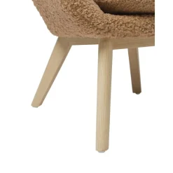 Poltrona In Teddy Con Gambe In Legno Wing*Westwing Collection Best