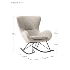 Poltrona In Teddy Grigio Con Gambe In Metallo Wing*Westwing Collection Discount