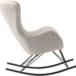 Poltrona In Teddy Grigio Con Gambe In Metallo Wing*Westwing Collection Discount